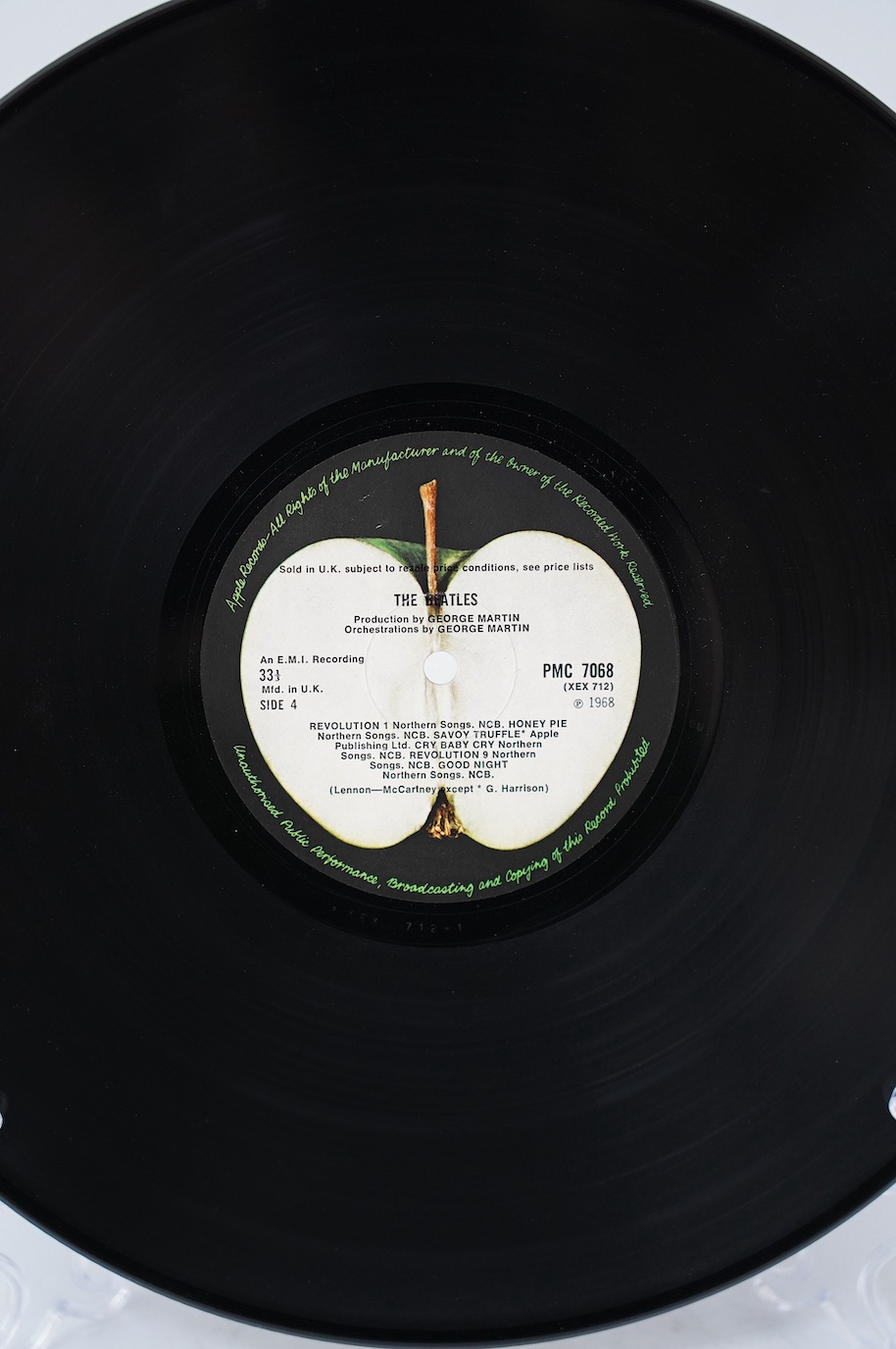 The Beatles; The Beatles (The White Album) double LP record album, No.0026851, on Apple PMC 7067, XEX 709-1, top loading cover with black inner sleeves. Condition - fair, some wear to sleeves and visible scratches to the